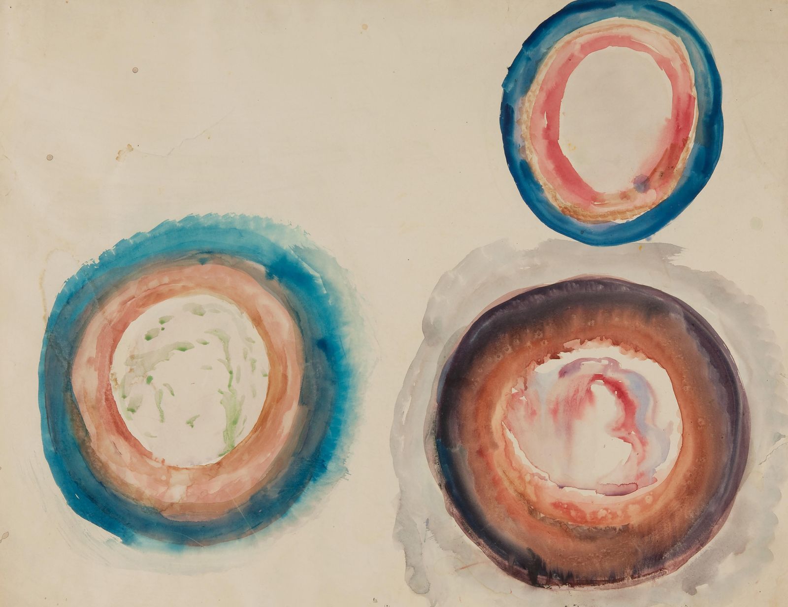 Abstract Circles Watercolor Wall Art