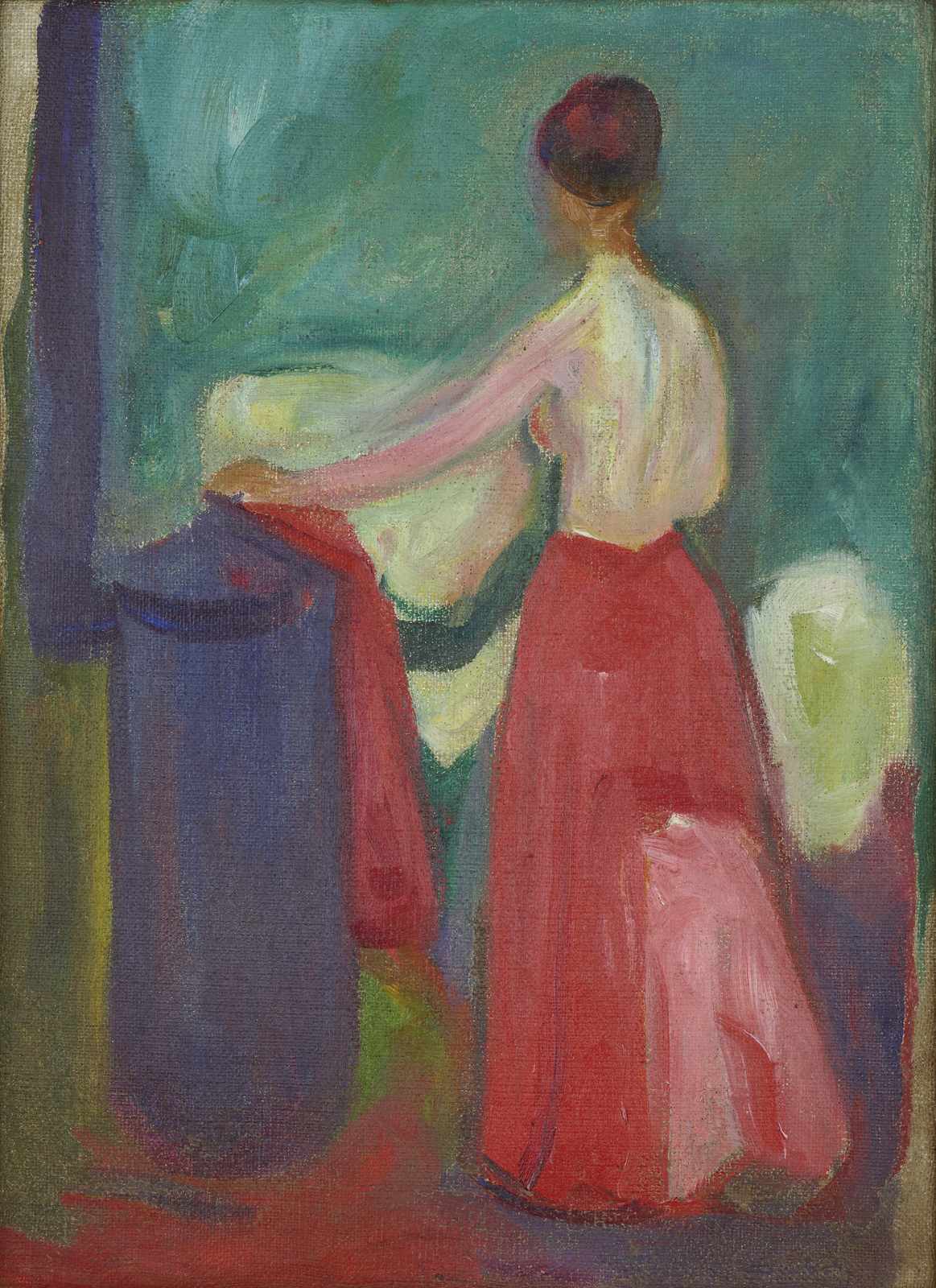 Impressionist Woman Red Skirt Wall Art