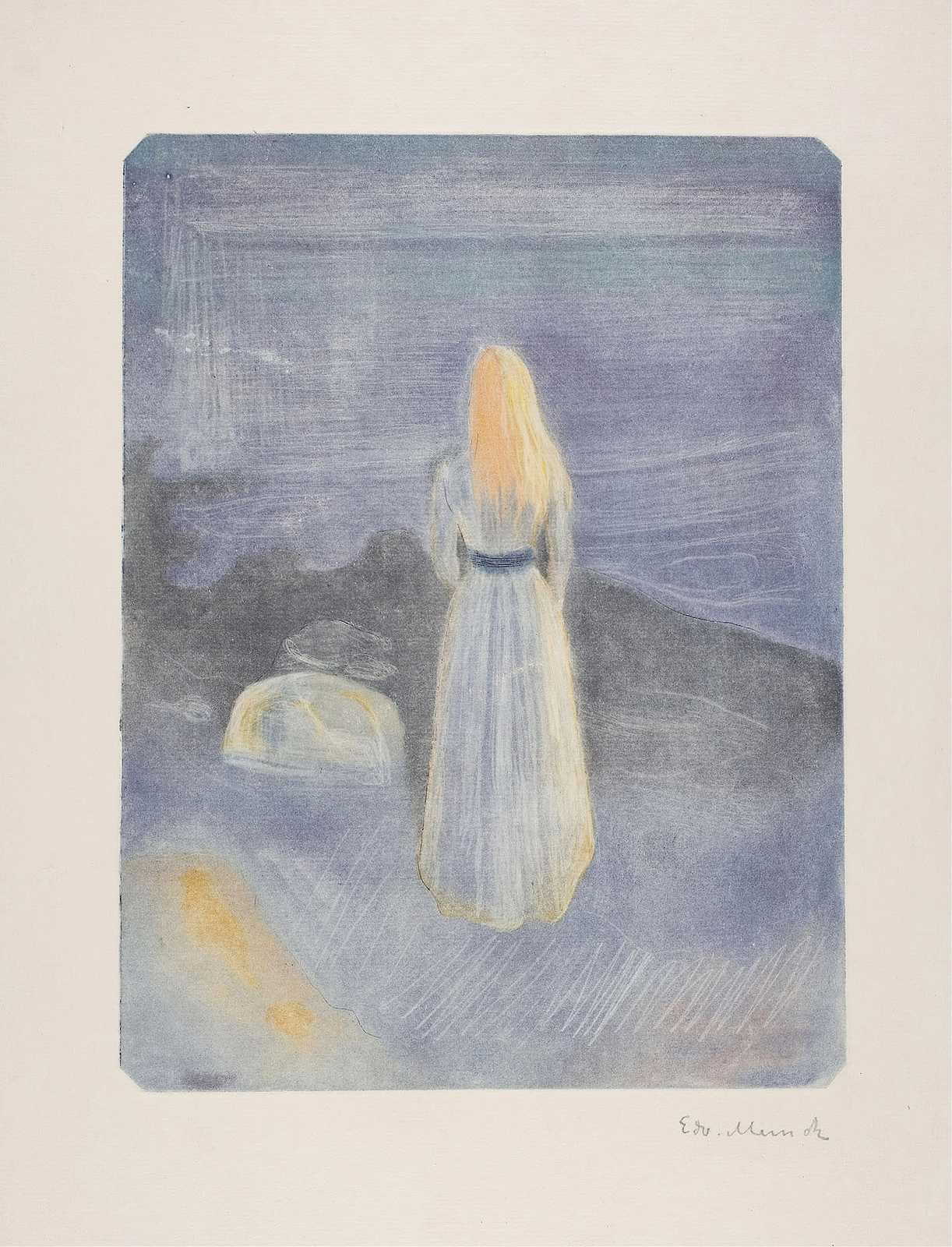 Mysterious Woman by the Sea Wall Art