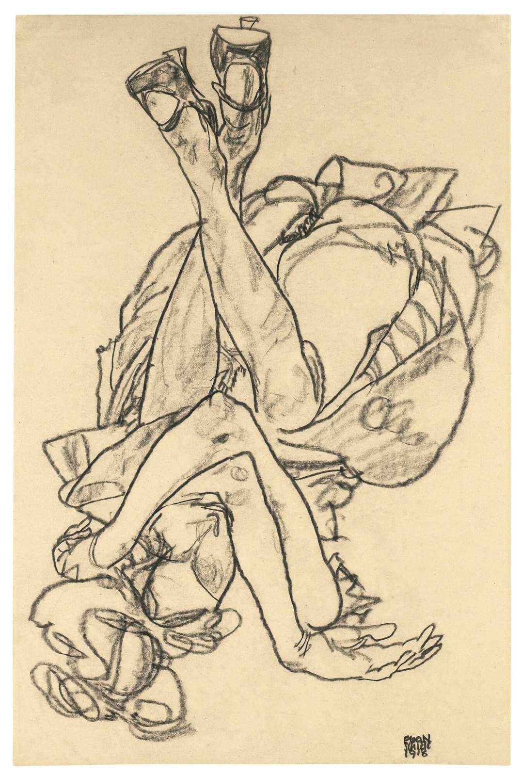 Expressive Figure Study Charcoal Wall Art