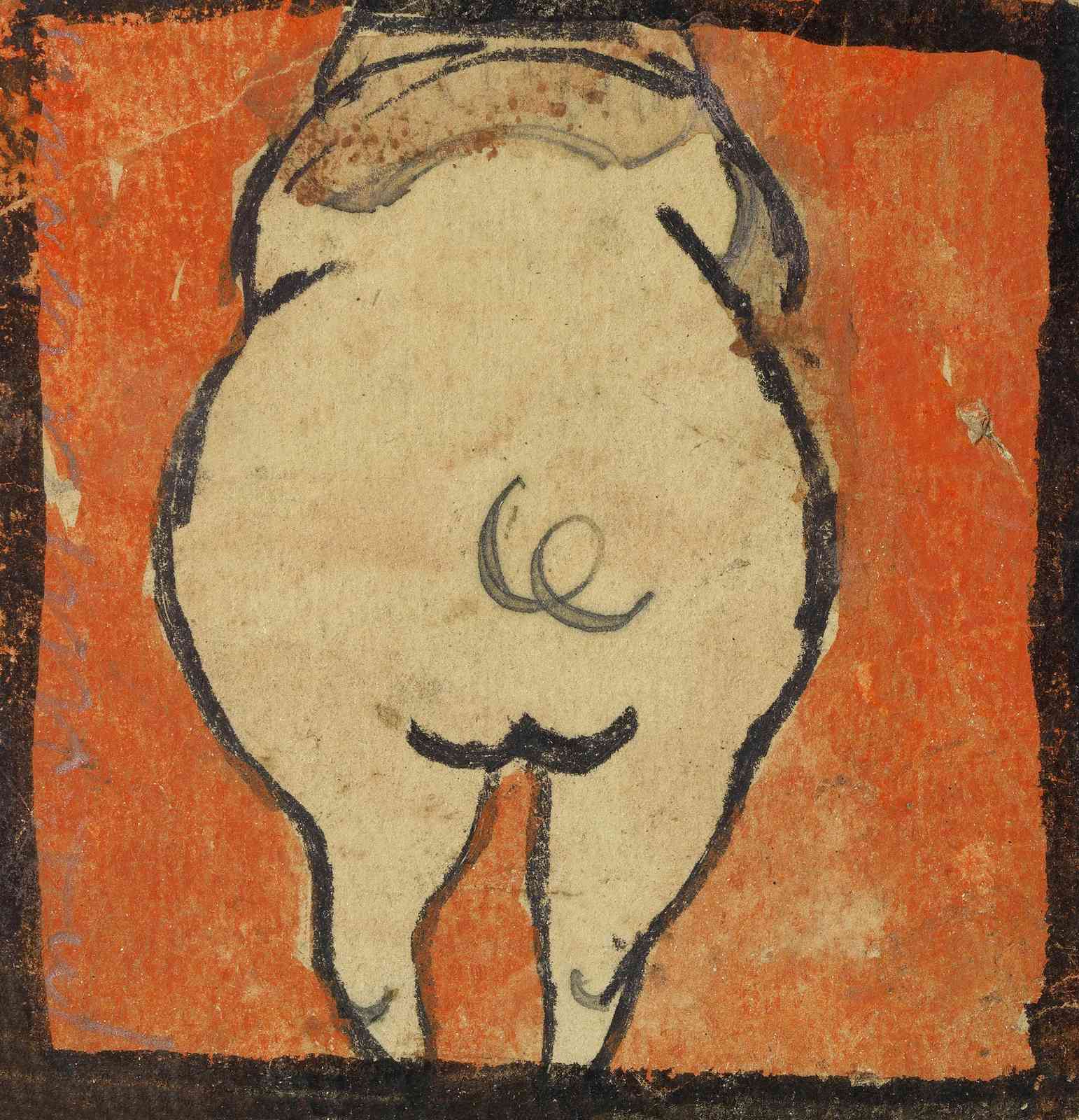 Whimsical Pig Bottom Art Wall Art