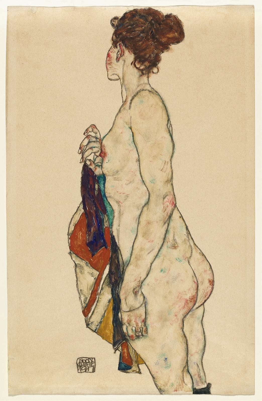 Expressive Nude Woman Art Print