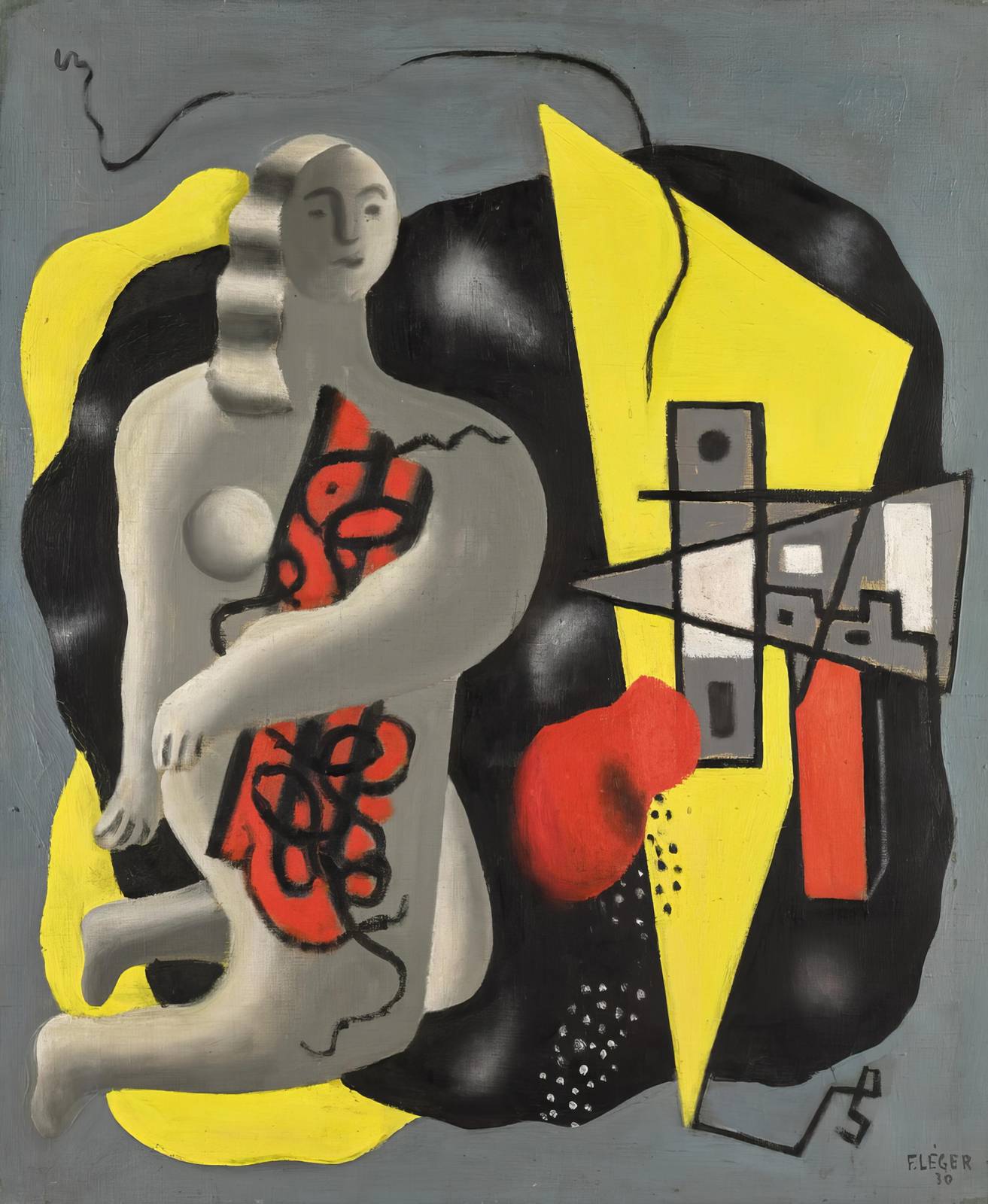 Abstract Figure Yellow Geometric Wall Art