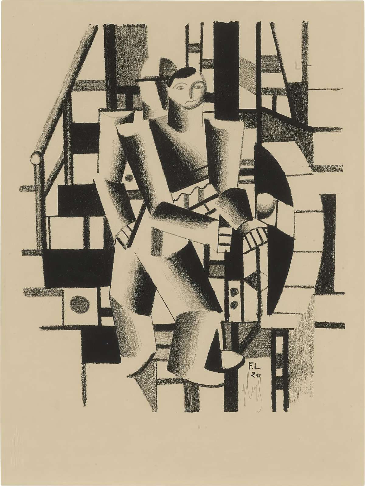 Futuristic Figure Geometric Art Wall Art