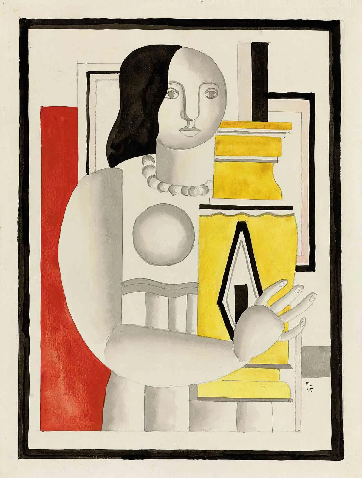 Abstract Figure Yellow Composition Wall Art