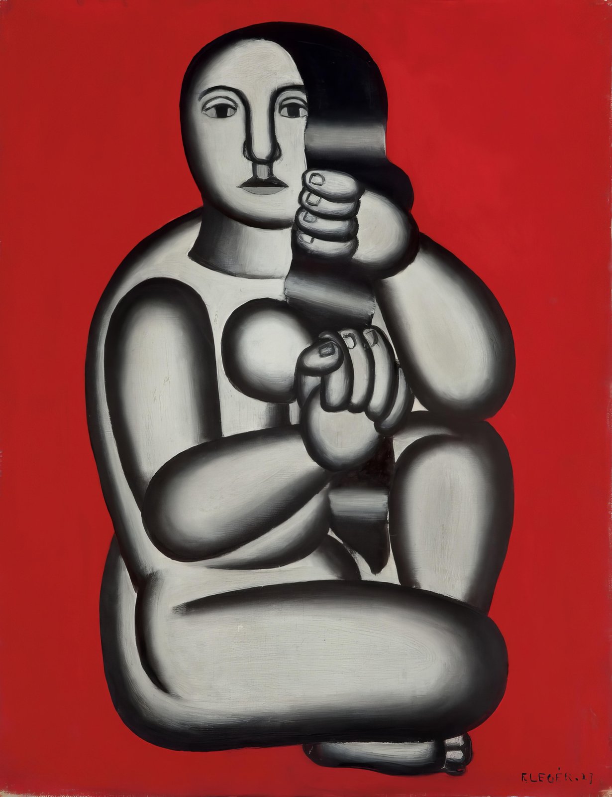 Bold Figure Red Abstract Wall Art