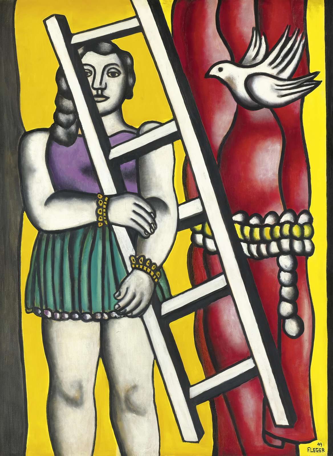 Bold Figure Ladder Dove Art Wall Art
