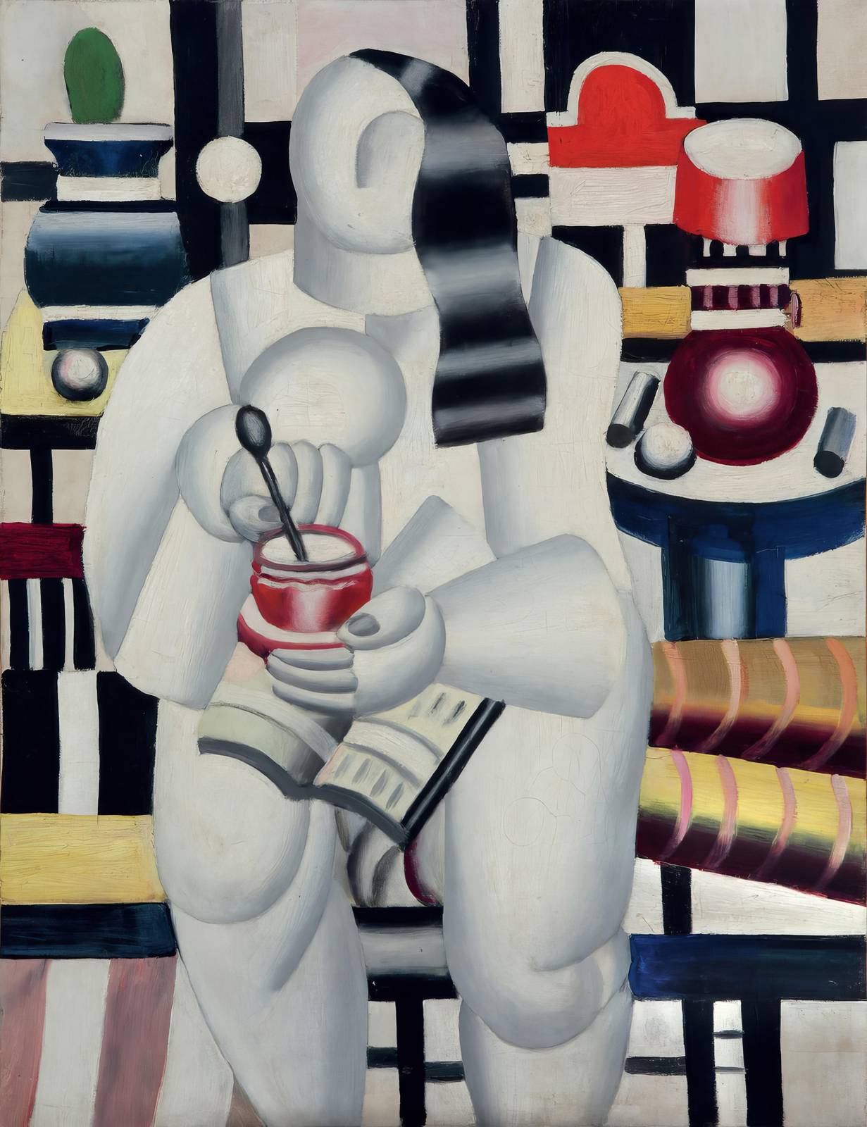 Abstract Modern Figure Red Pot Wall Art