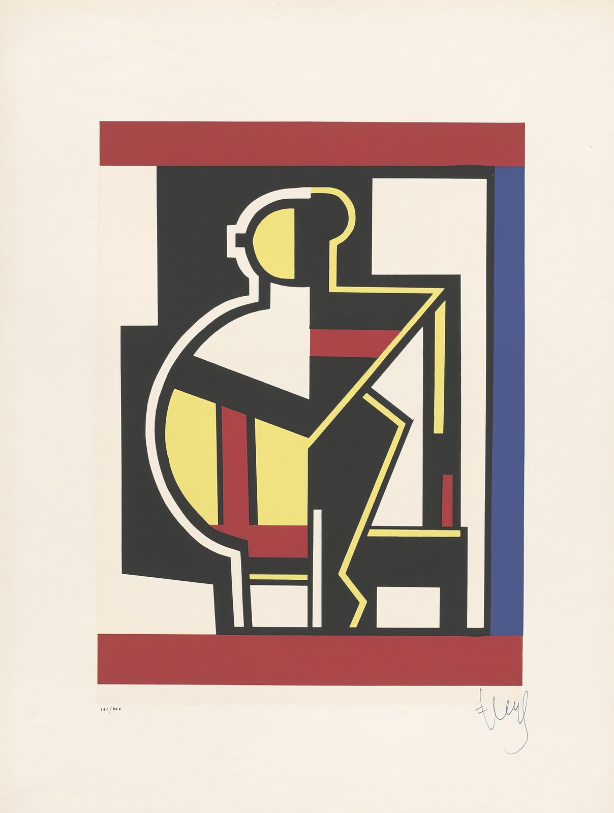 Geometric Figure Red Blue Yellow Wall Art