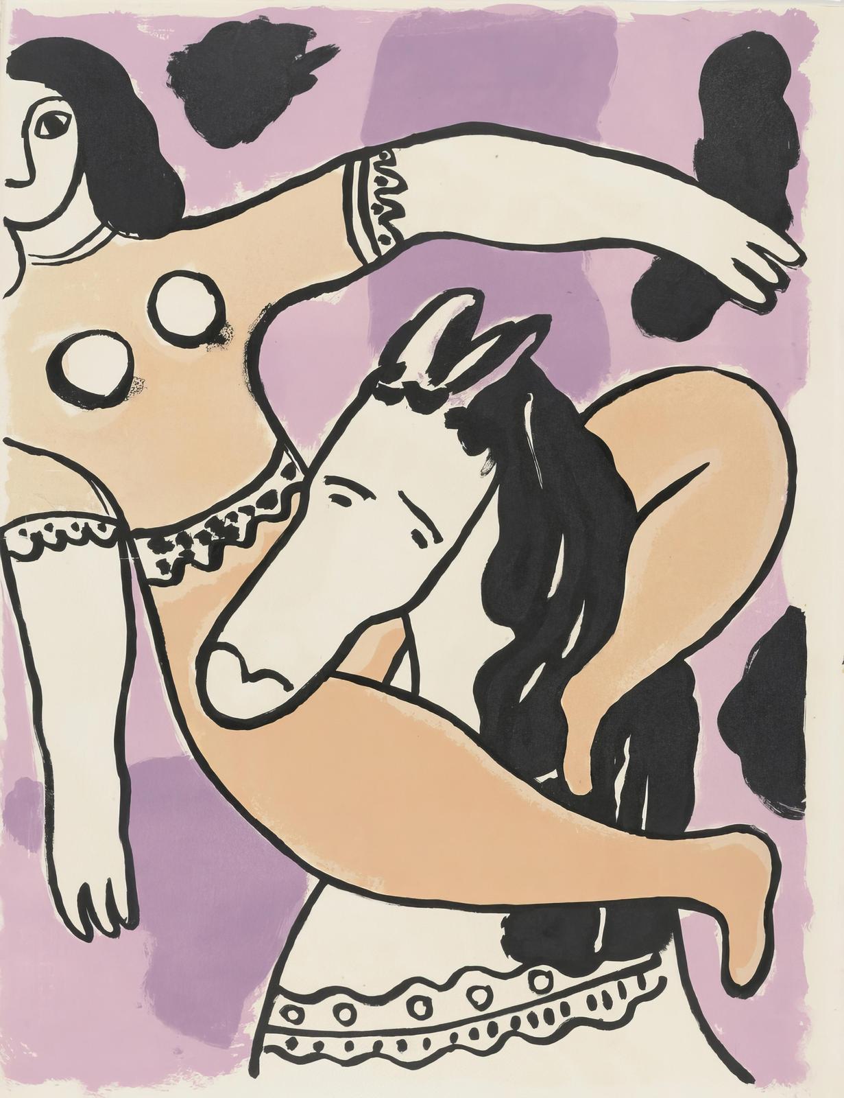 Abstract Woman & Horse Art Wall Art