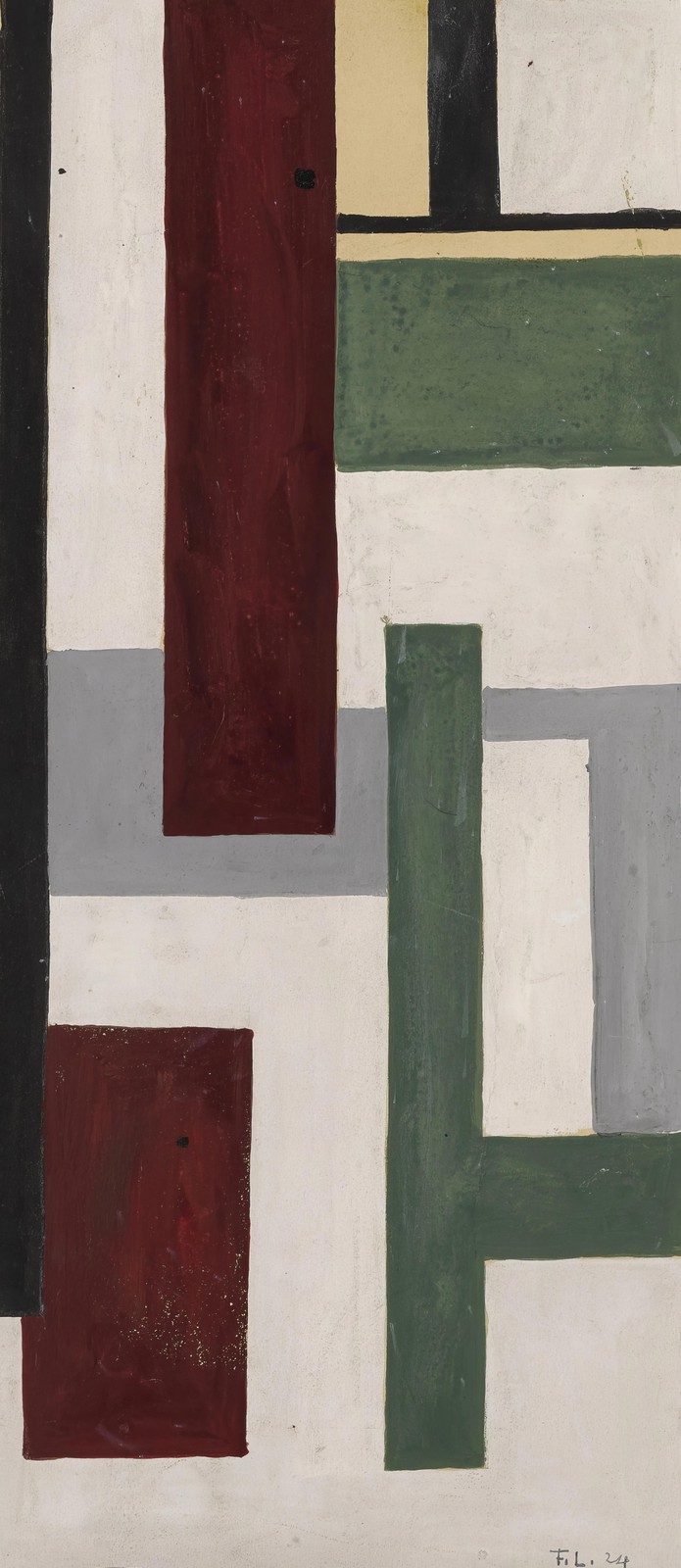 Abstract Geometric Red Green Wall Art