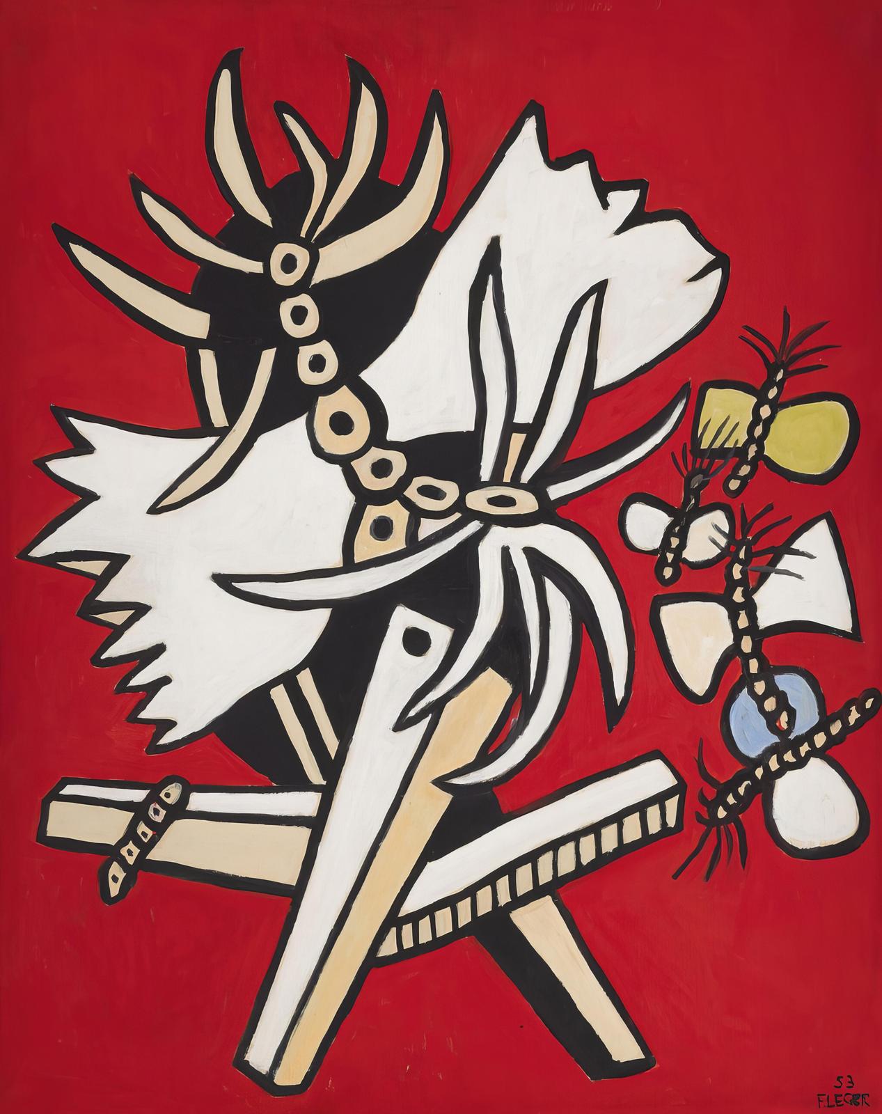 Abstract Figuration Wall Art - Bold Red Art