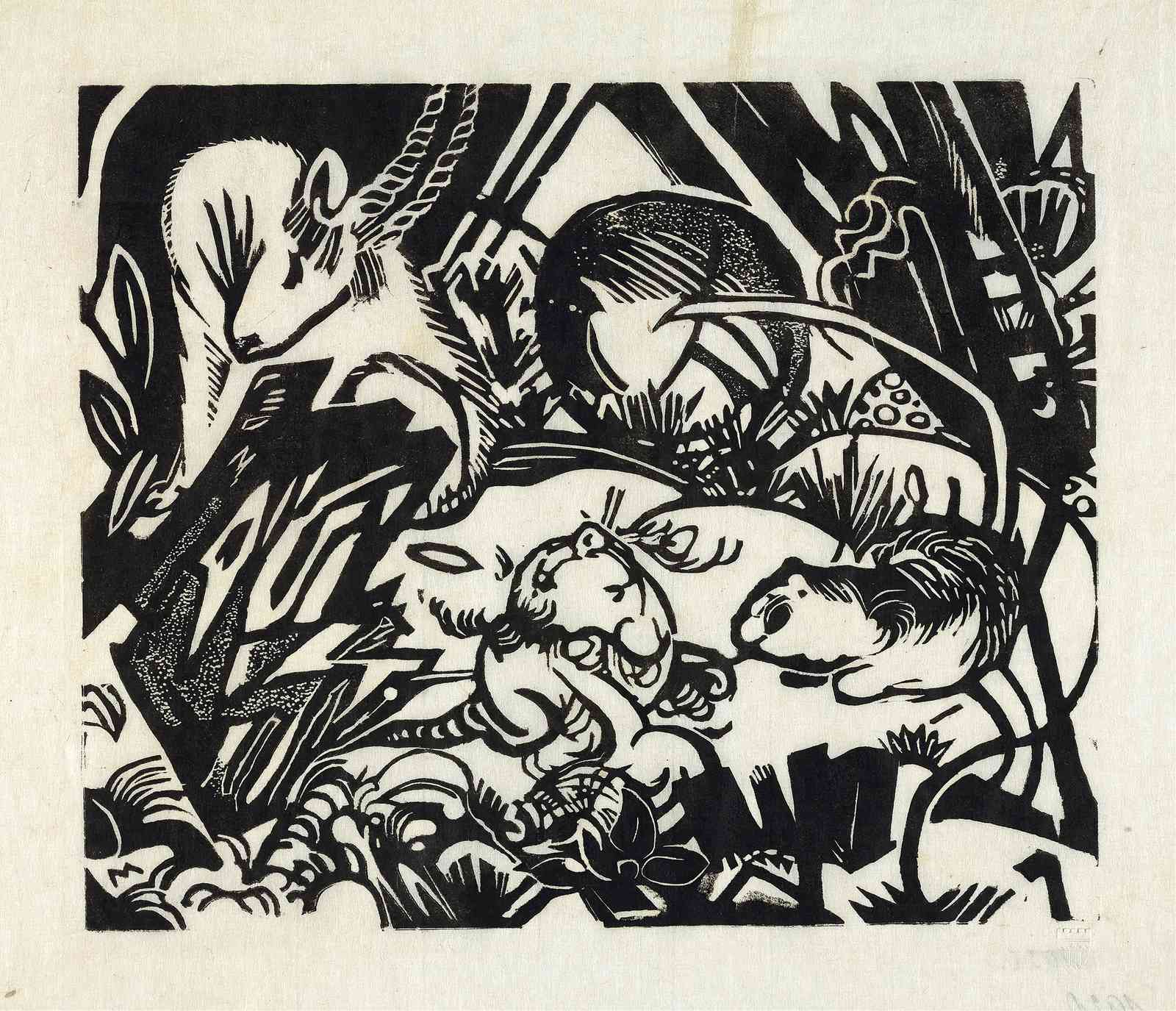 Whimsical Woodland Animals Black & White Wall Art
