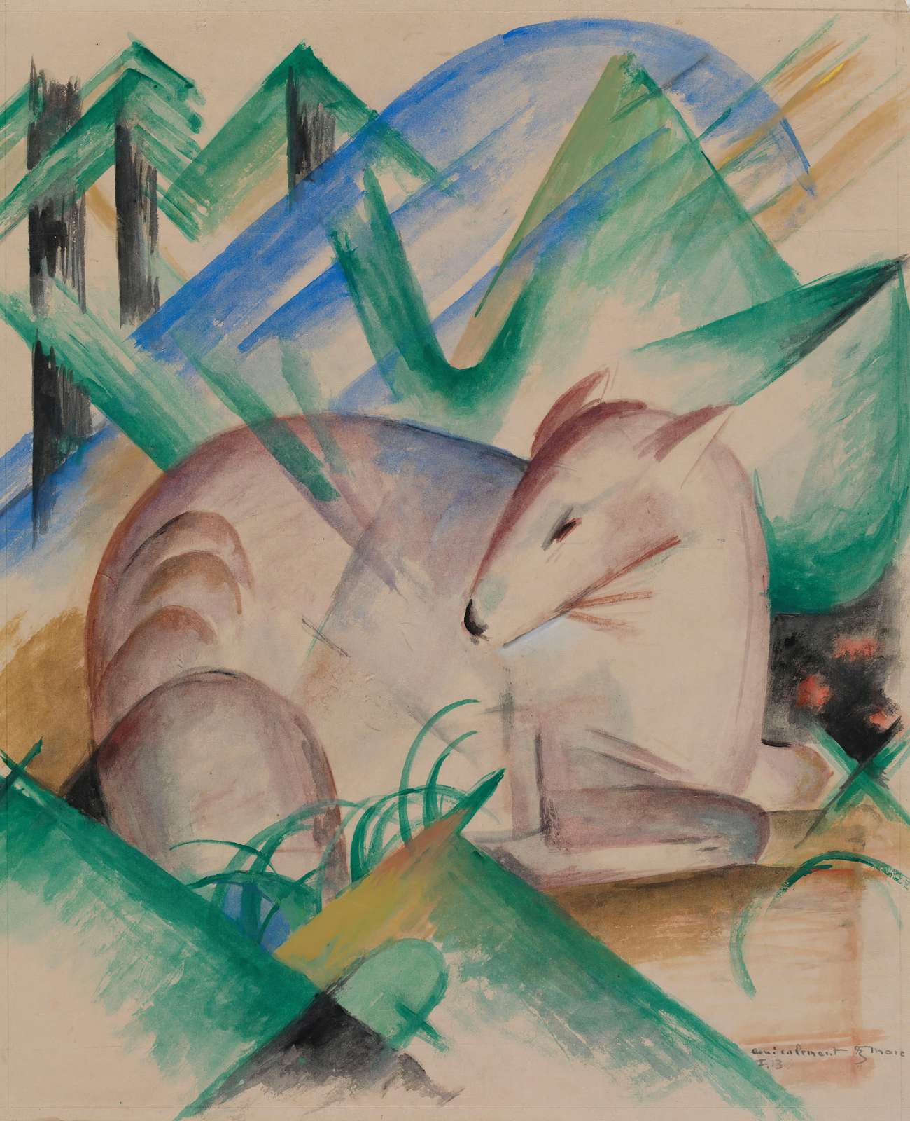 Abstract Deer Forest Landscape Wall Art