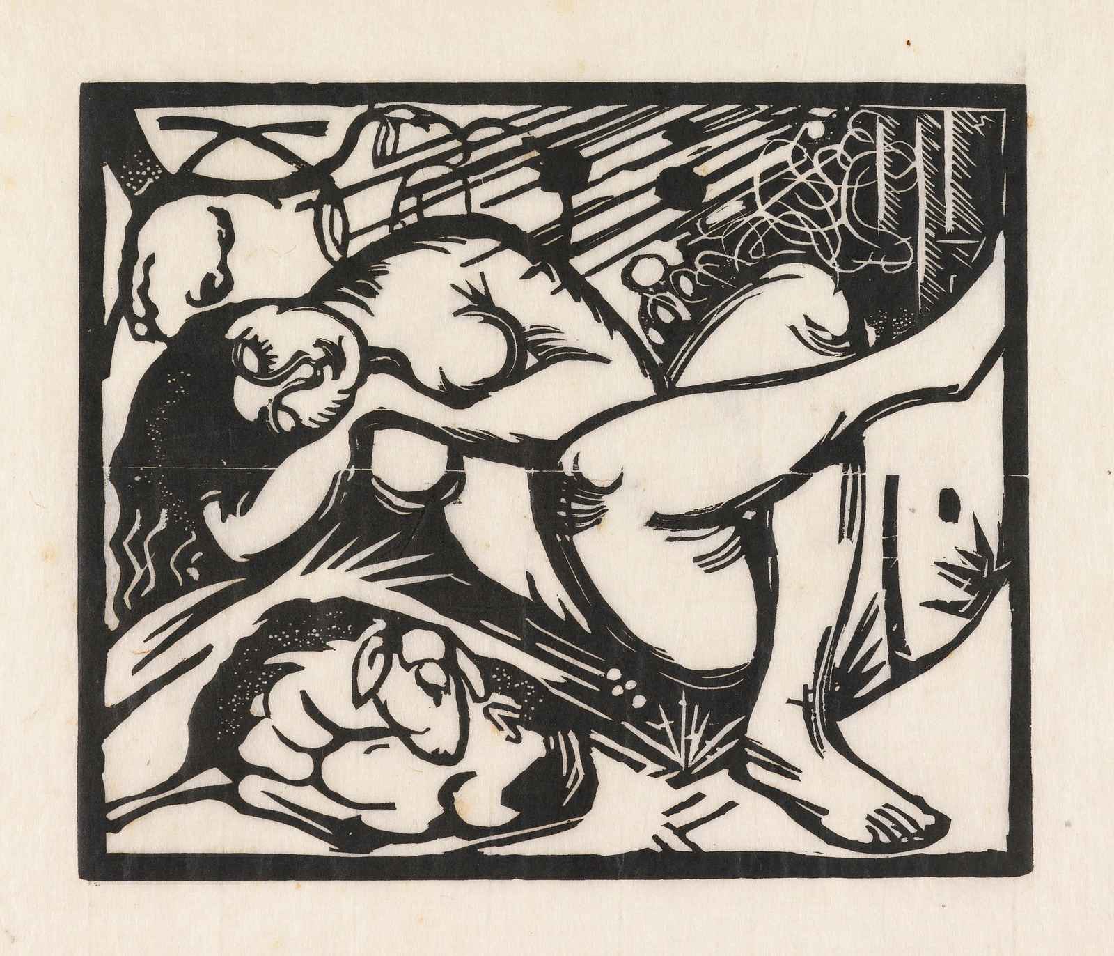 Expressionist Nude & Sheep Wall Art