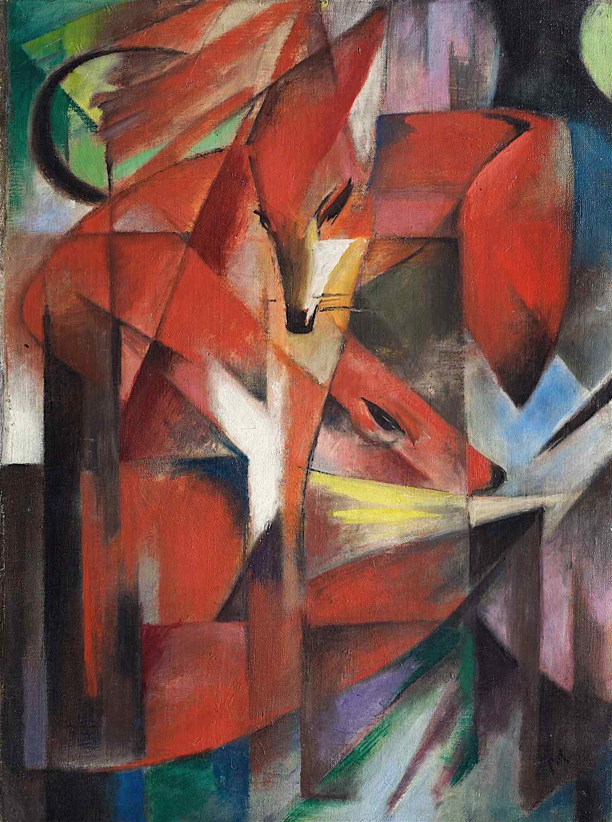 Abstract Red Foxes Bold Expressionist Wall Art