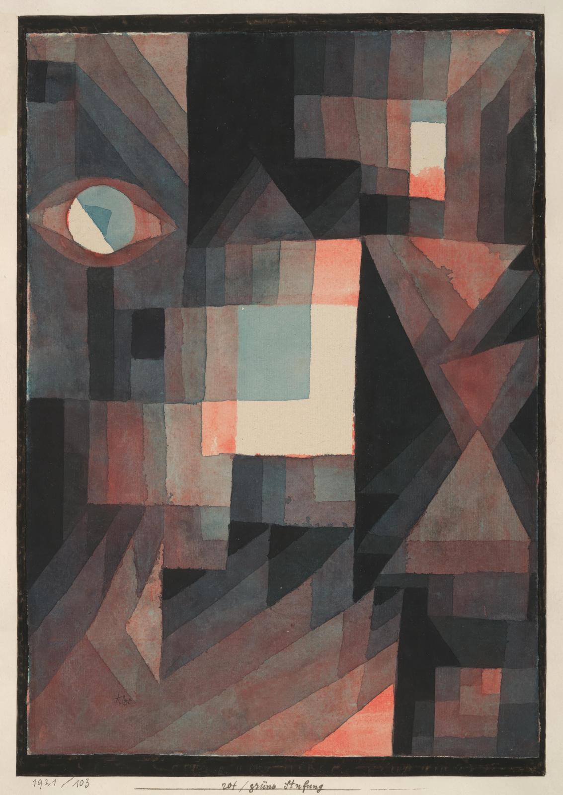 Abstract Geometric Red & Blue Eye Wall Art