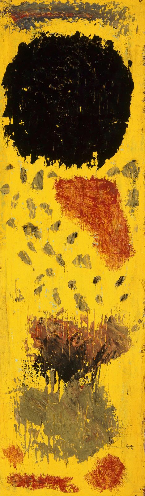 Abstract Yellow Black Textured Wall Art