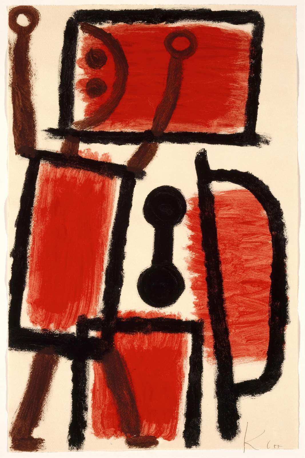 Bold Red Abstract Figure Wall Art