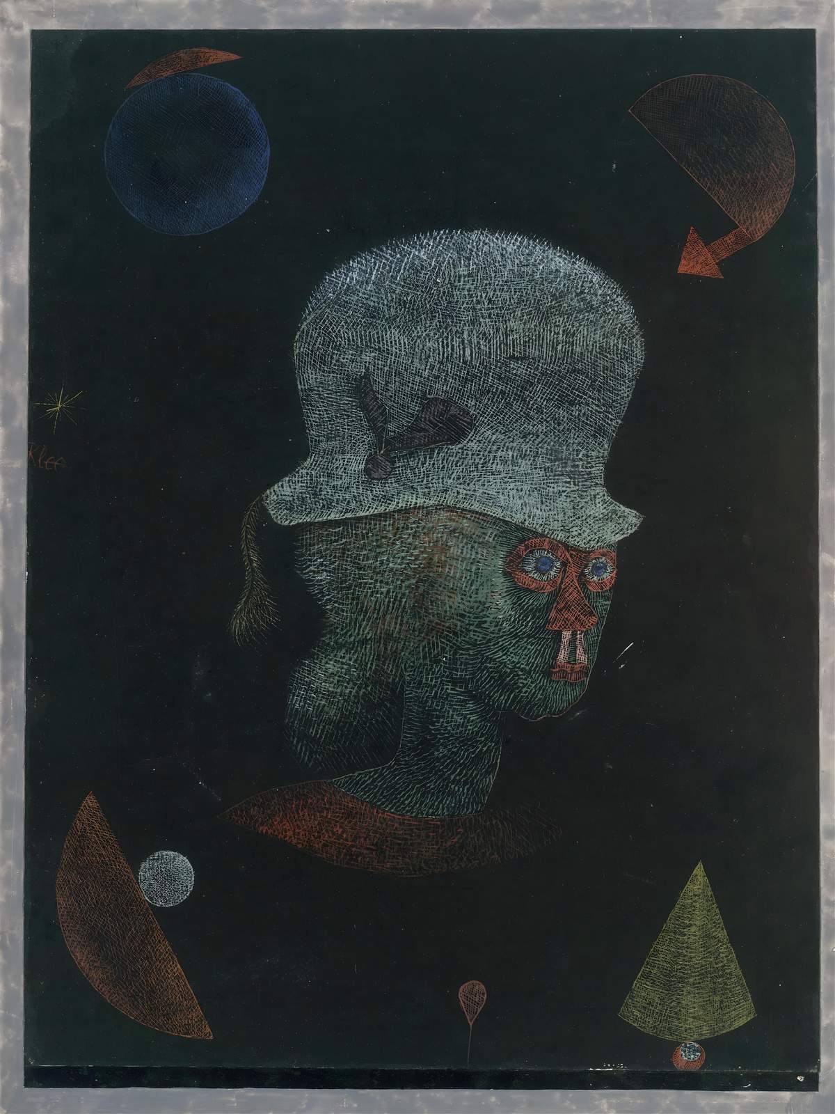 Surrealist Portrait Black Wall Art