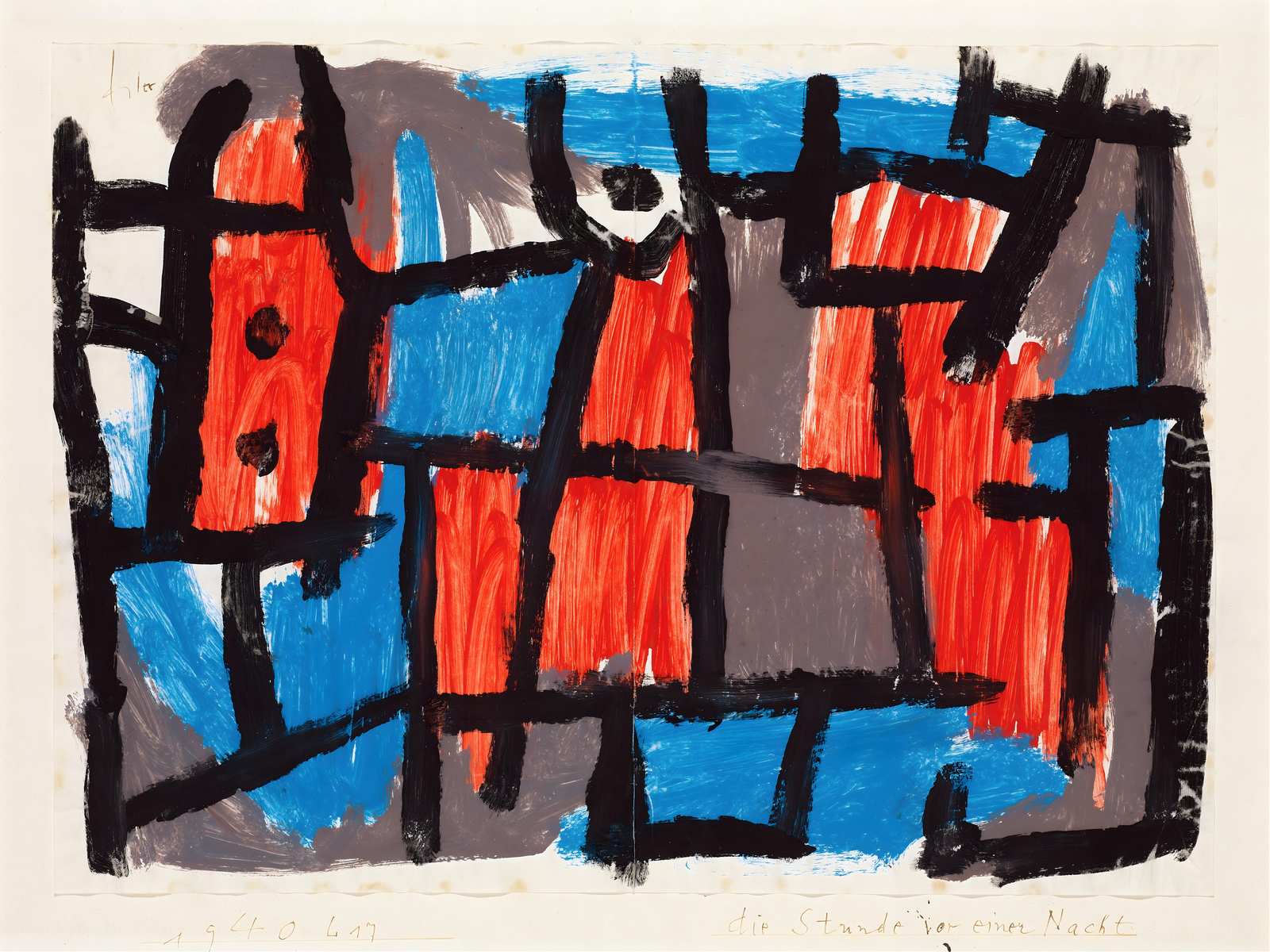Bold Abstract Red Blue Geometric Wall Art