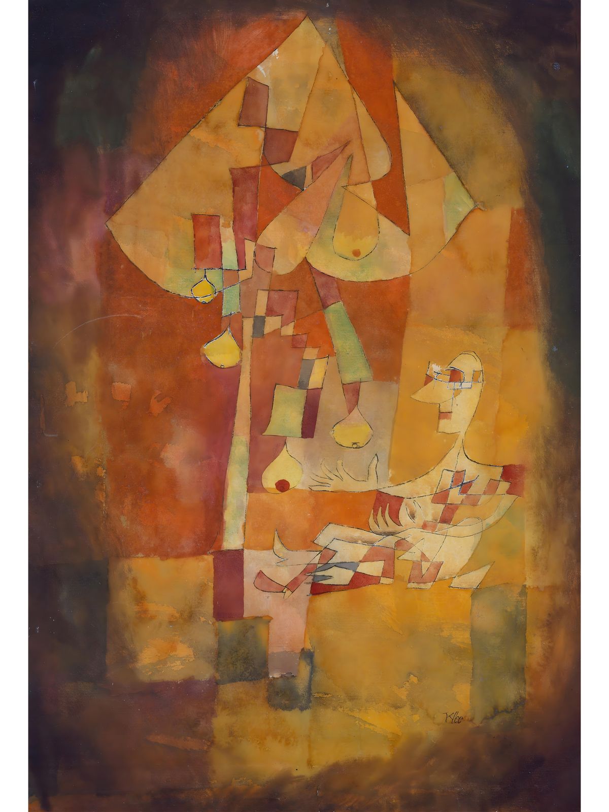 Abstract Figure Warm Tones Wall Art