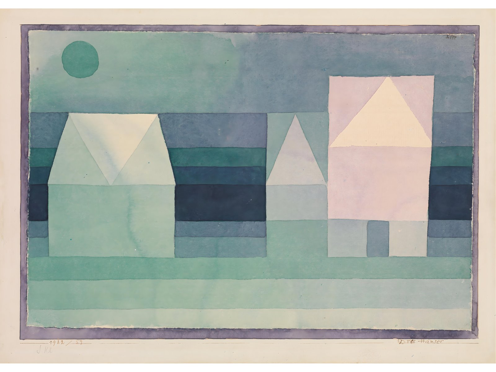 Abstract Houses Serene Blues Wall Art