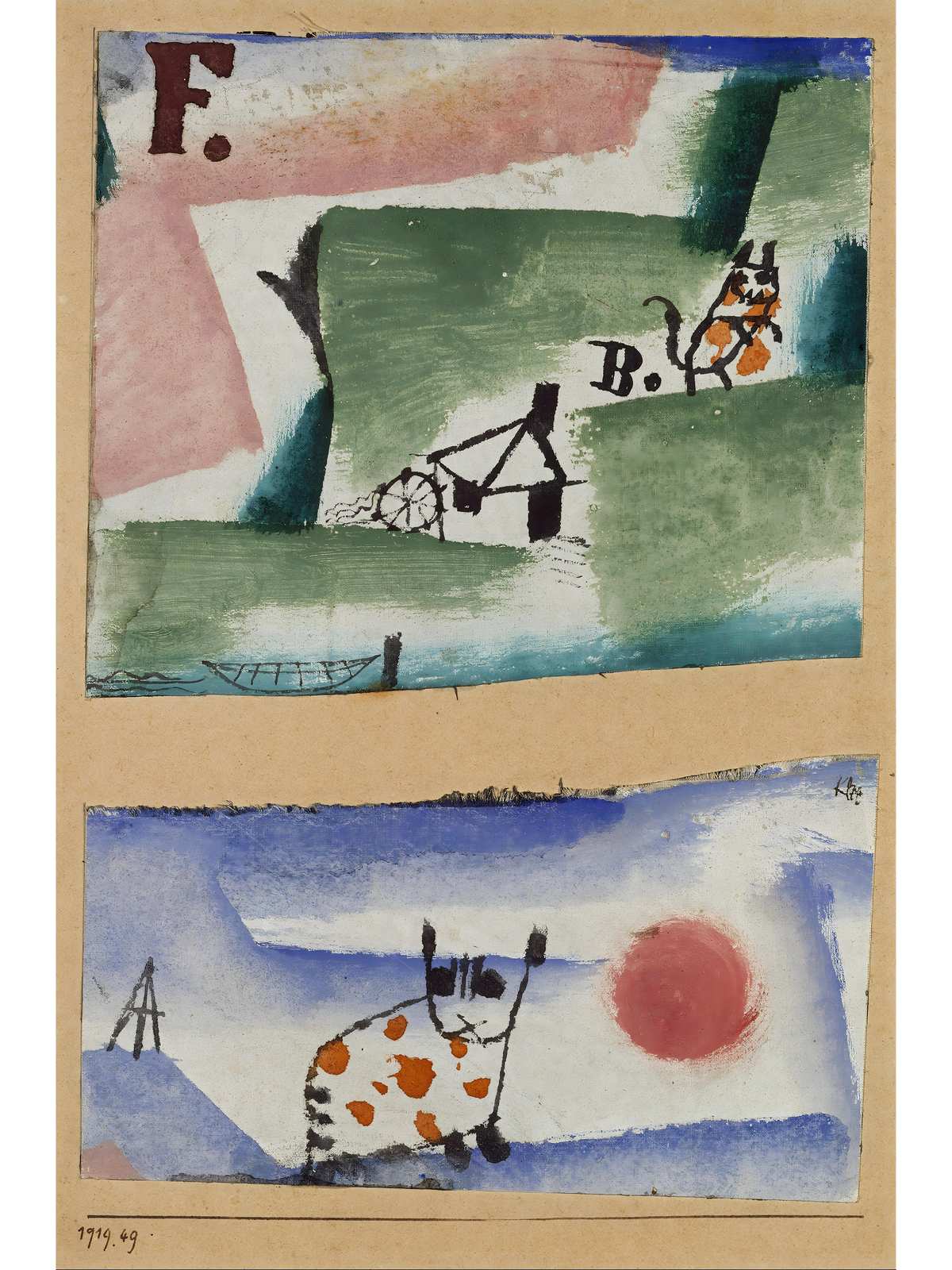Whimsical Cats Landscape Vintage Art Wall Art