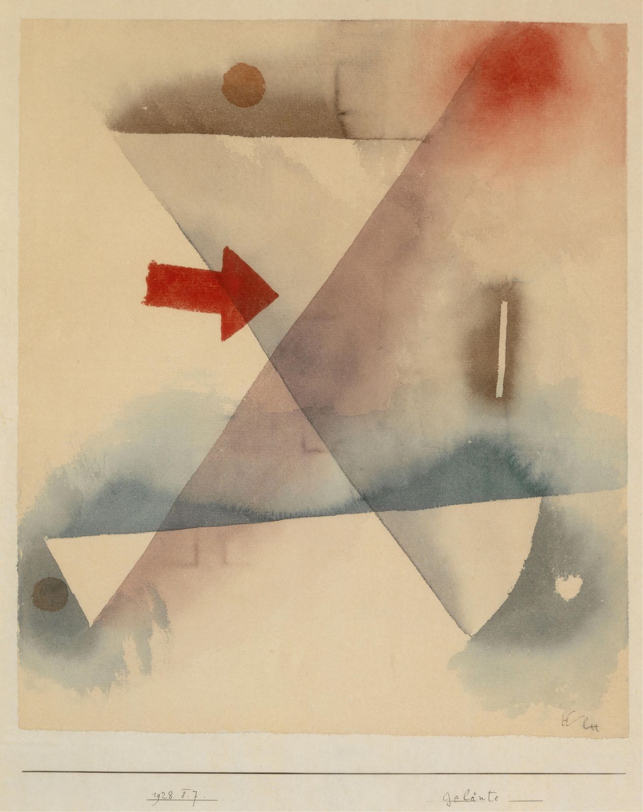 Abstract Geometric Red Arrow Wall Art