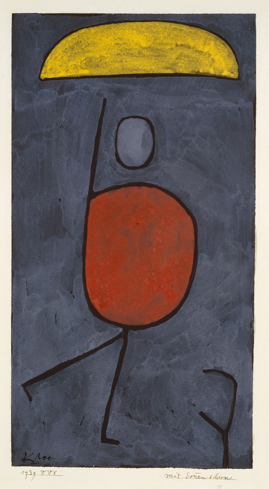 Abstract Figure Yellow Sun Wall Art