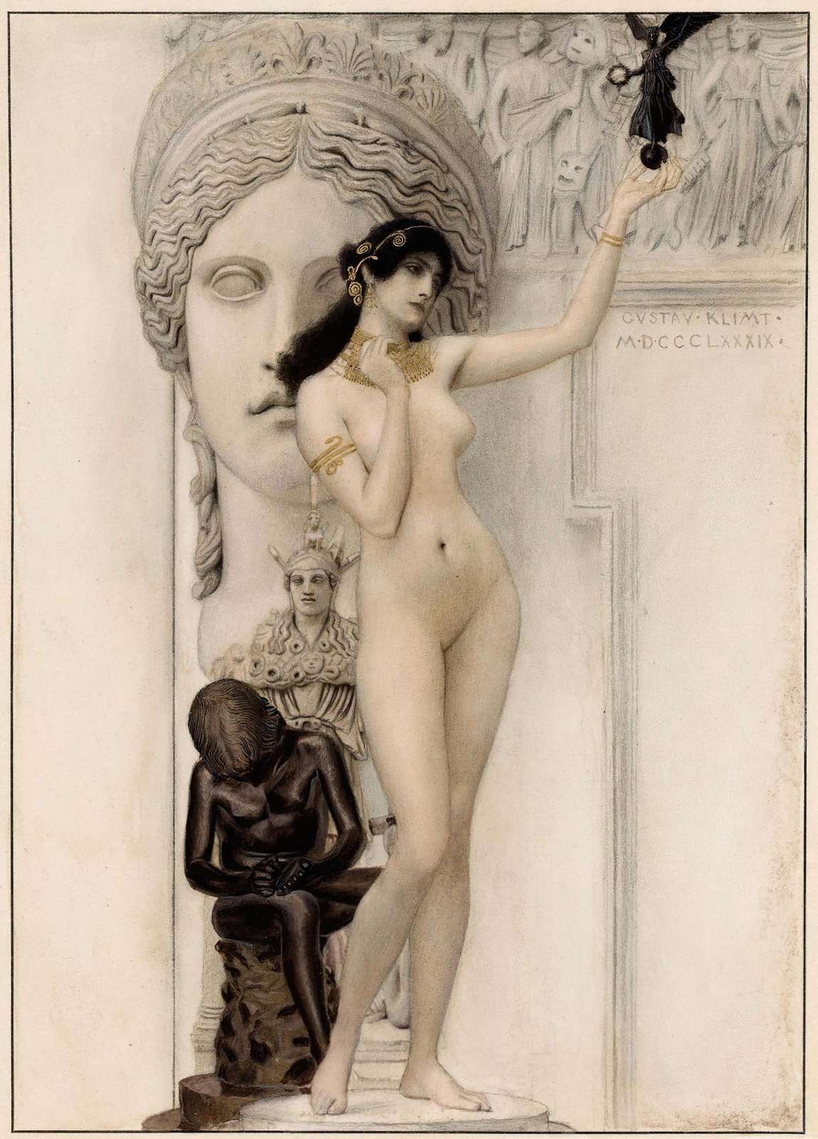Gustav Klimt Woman with Gold Necklace Wall Art