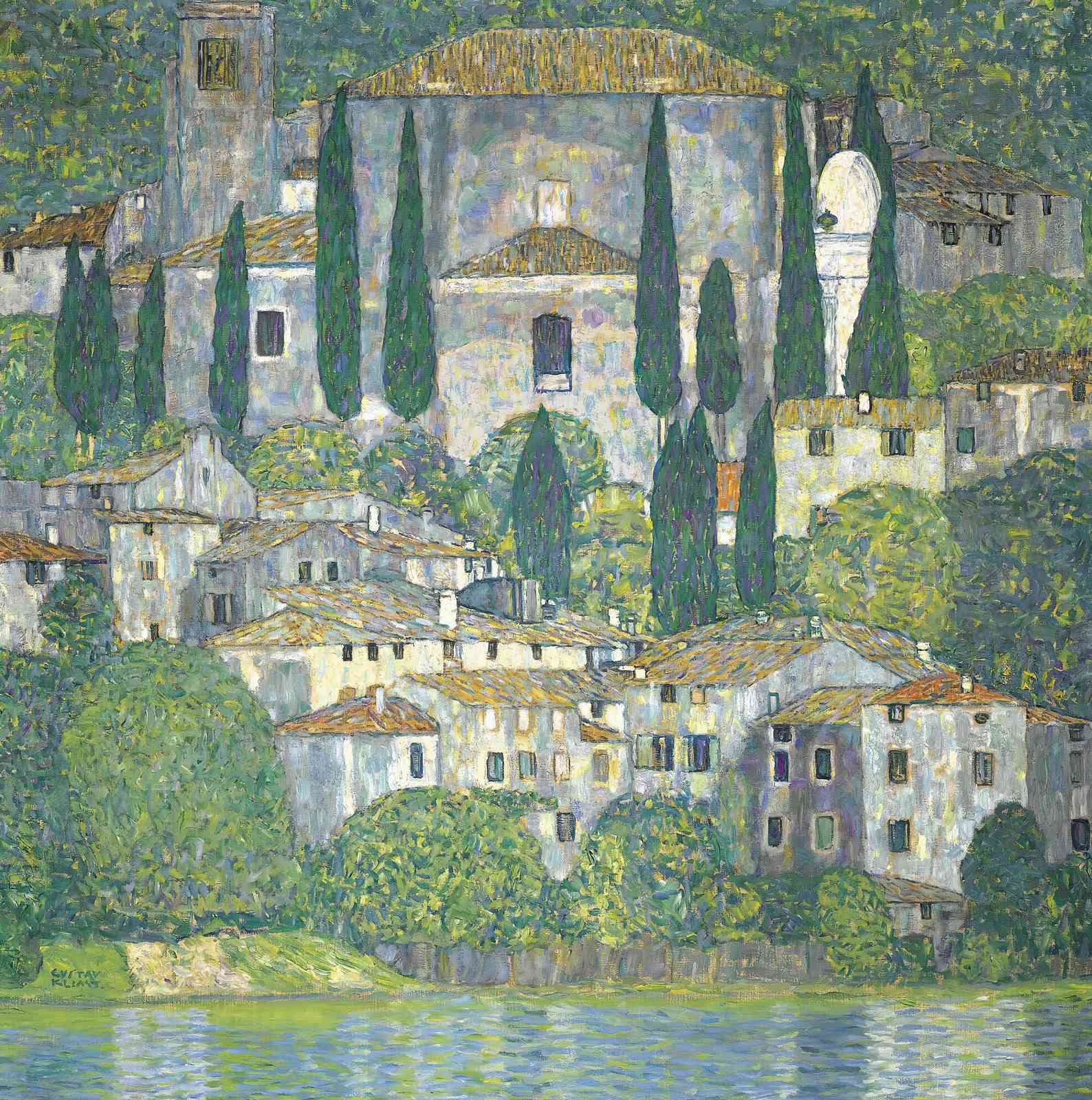 Serene Italian Village Landscape Wall Art