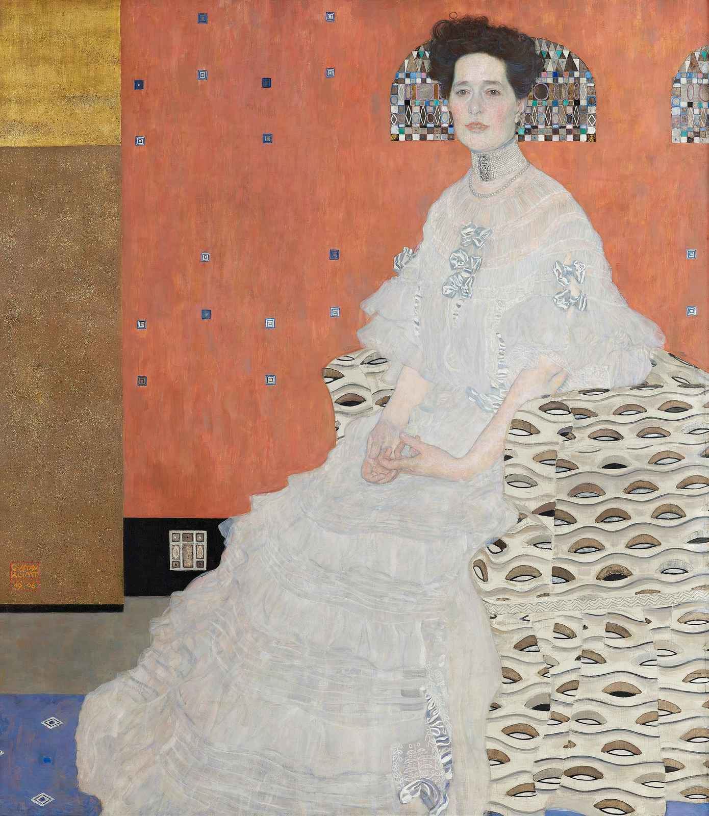 Elegant Portrait Woman White Gown Wall Art