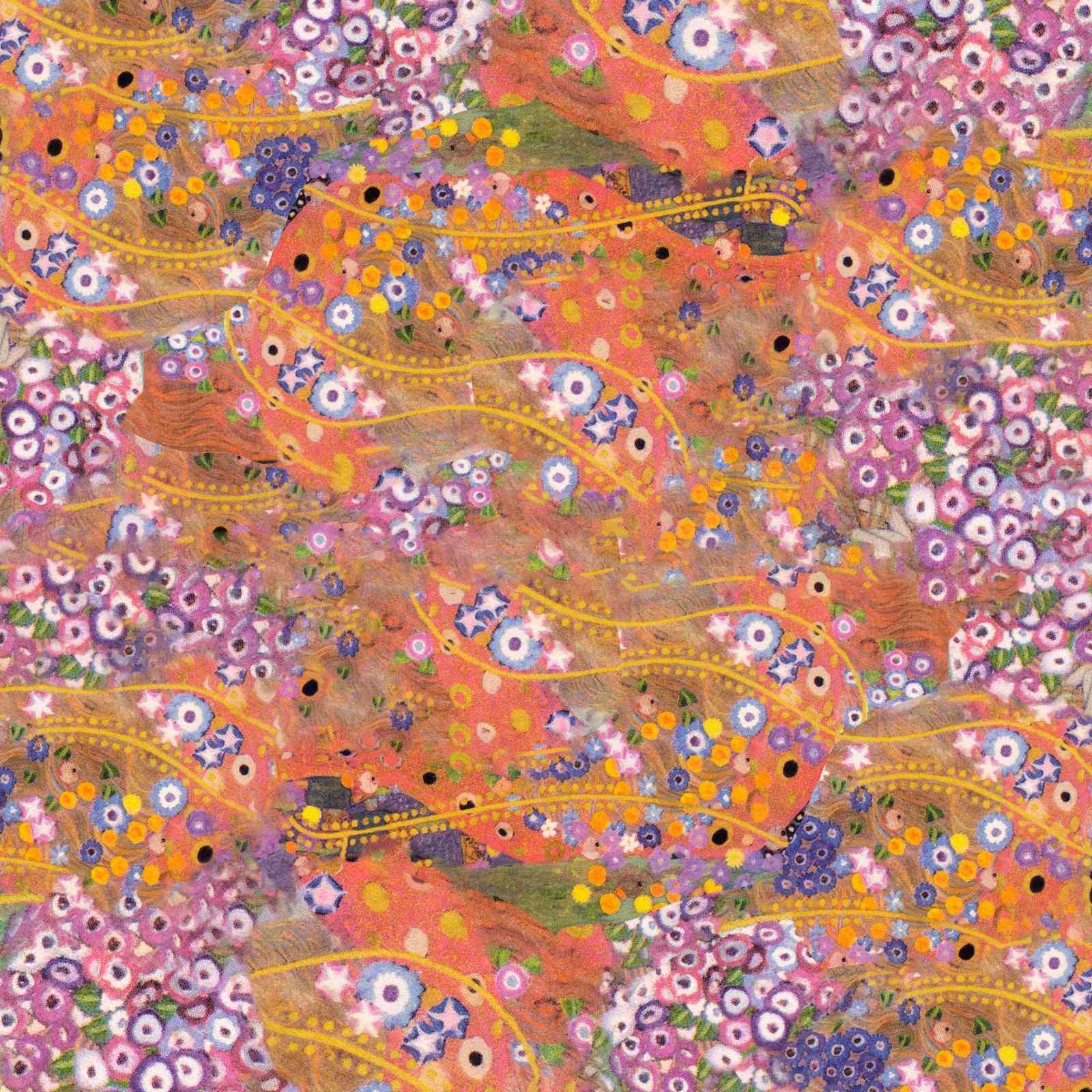 Klimt Inspired Floral Swirls Wall Art