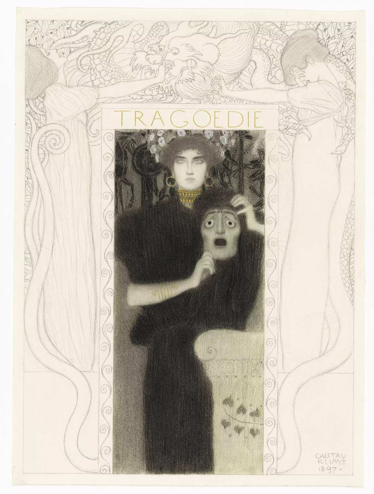 Gustav Klimt "Tragoedie" Art Nouveau Wall Art