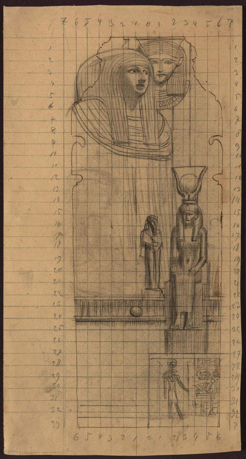 Ancient Egyptian Figures Sketch Wall Art