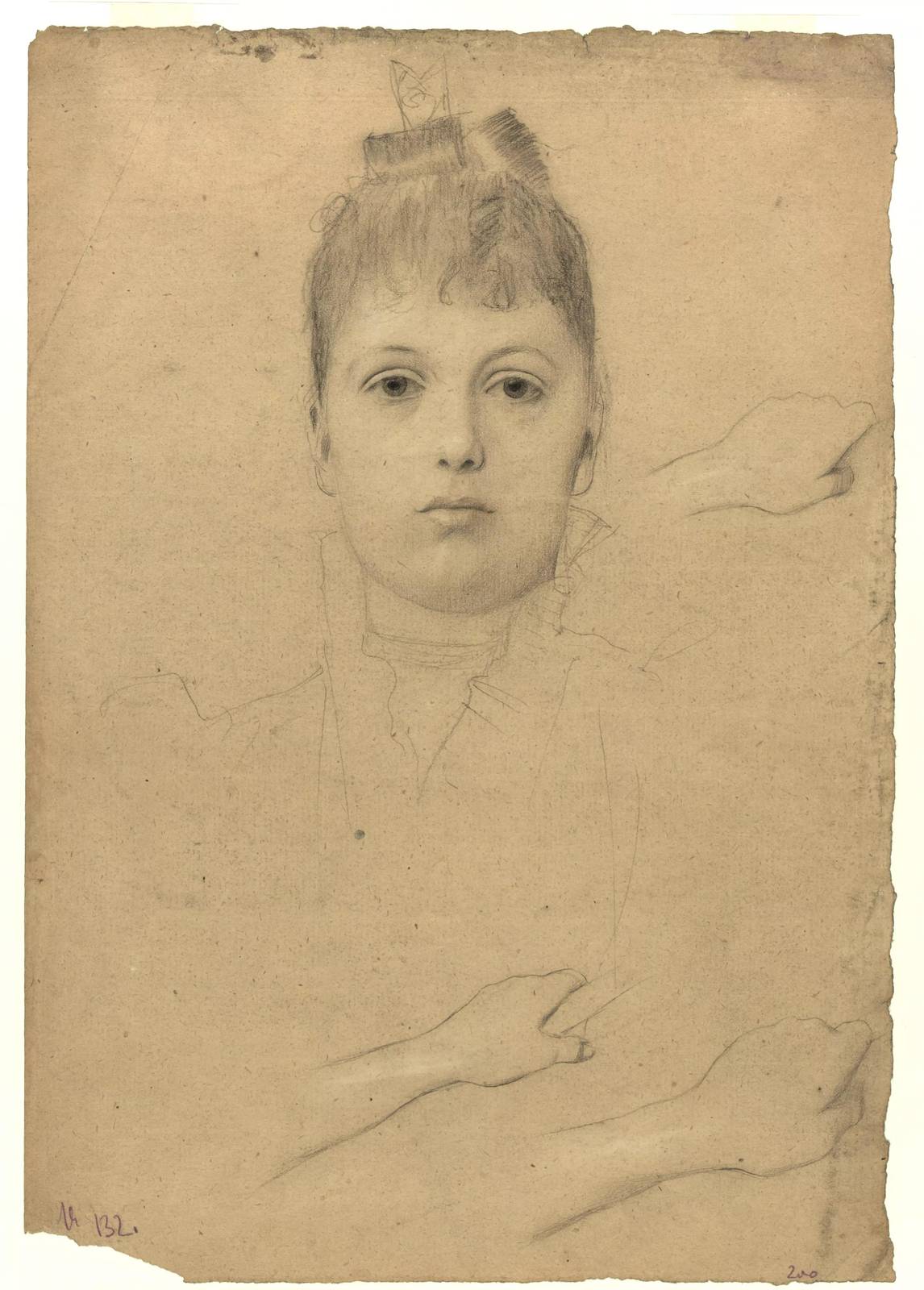 Vintage Portrait Sketch Woman Wall Art