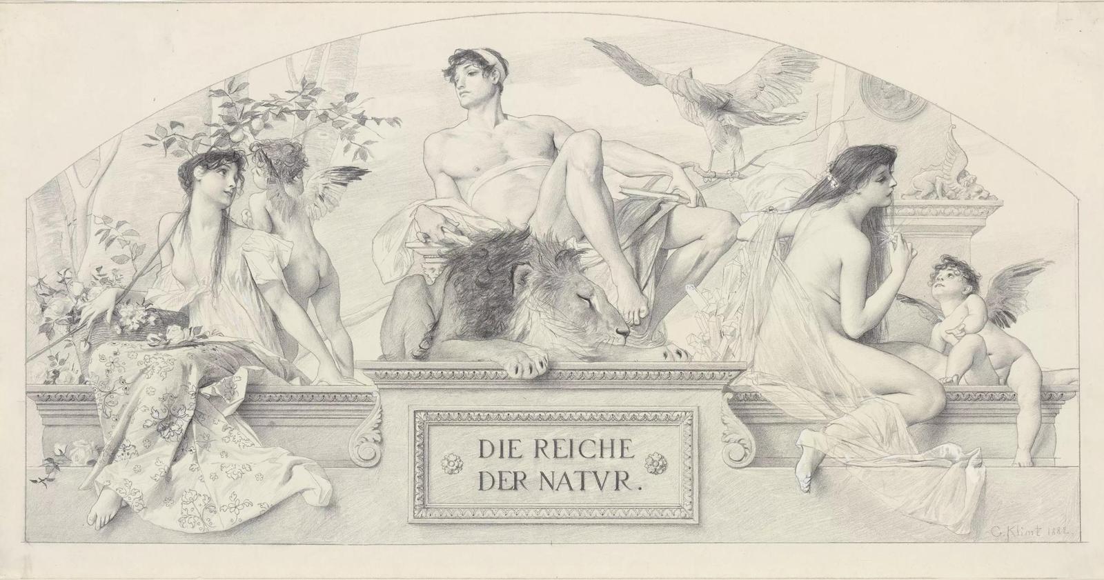 Neo-Classical Mythological Lion & Muse Wall Art