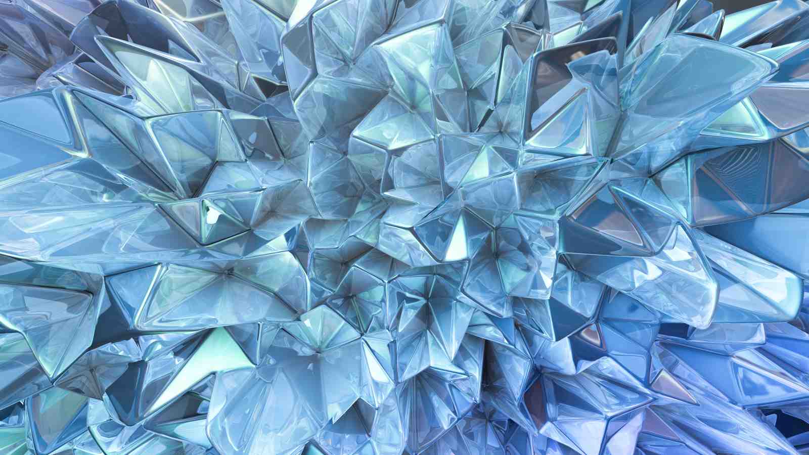 Icy Crystal Abstract Geometric Wall Art