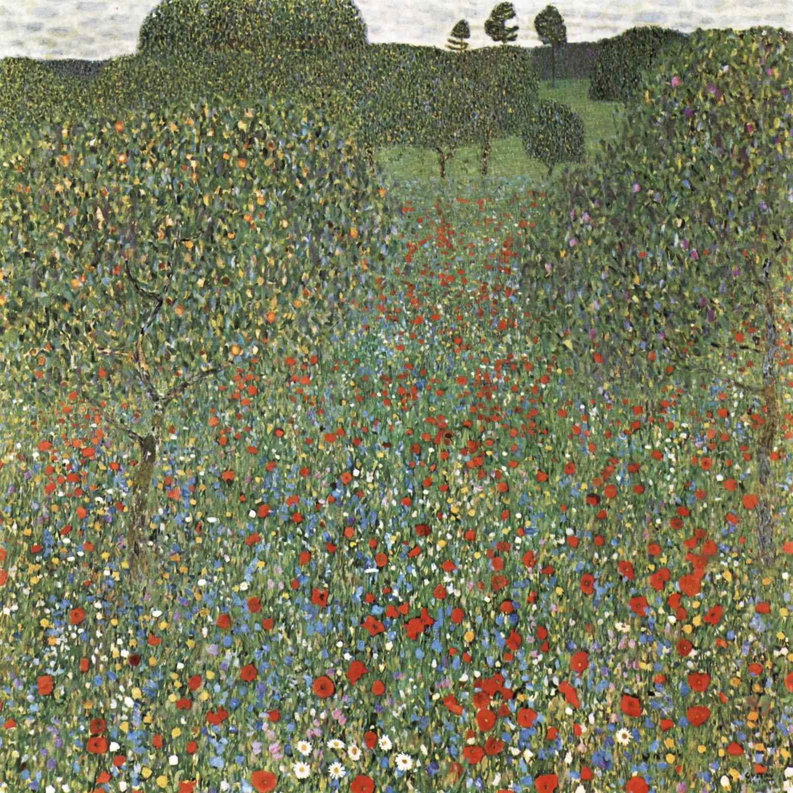 Vibrant Poppy Field Landscape Wall Art
