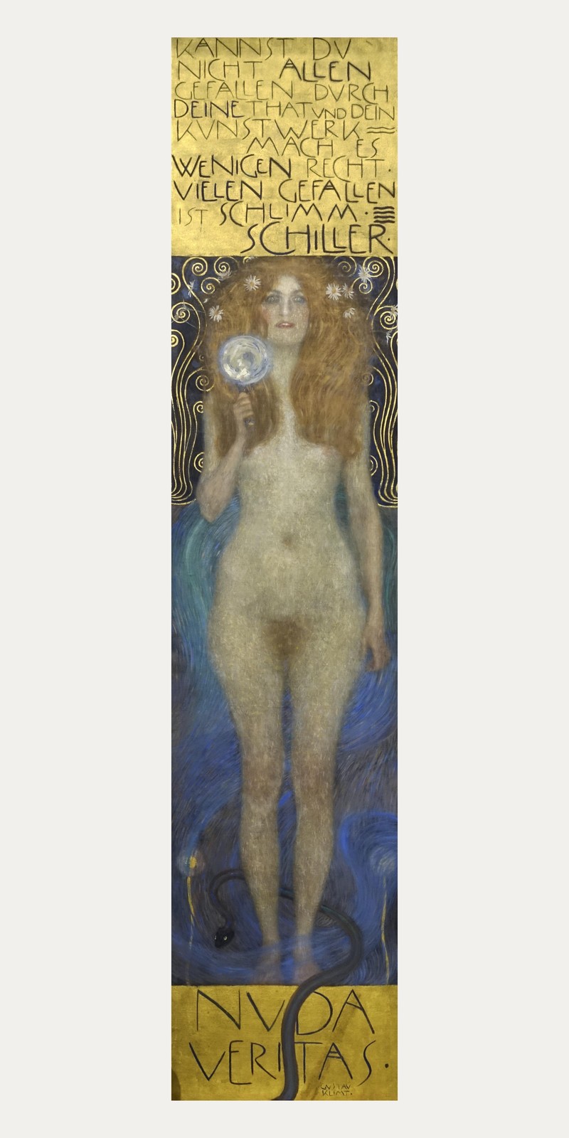 Klimt 'Nuda Veritas' Golden Art Wall Art