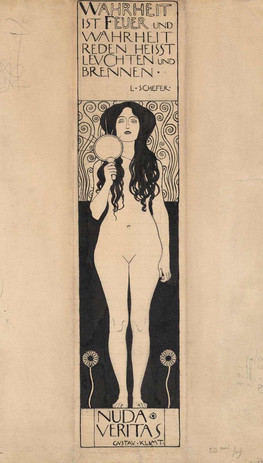 Nuda Veritas Gustav Klimt Art Wall Art