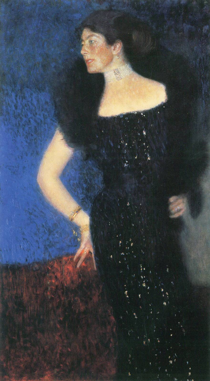 Elegant Woman in Black Dress Wall Art