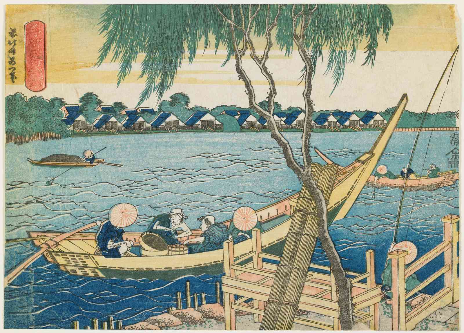 Serene River Village Japanese Art Wall Art