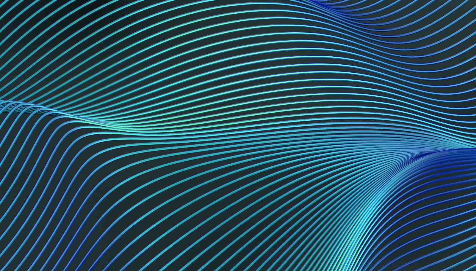 Abstract Waveform Teal & Blue Wall Art