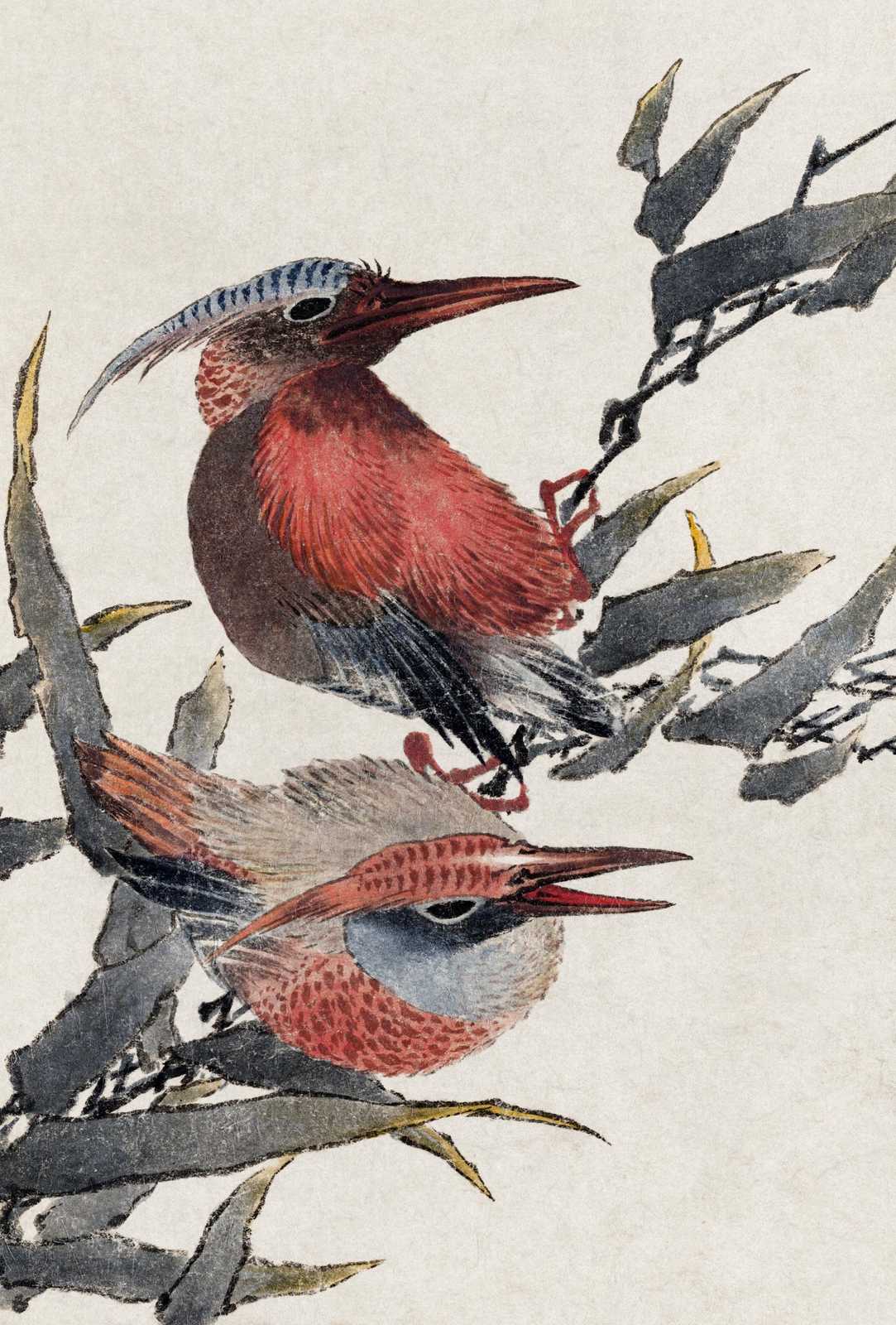 Exotic Birds on Branch Wall Art