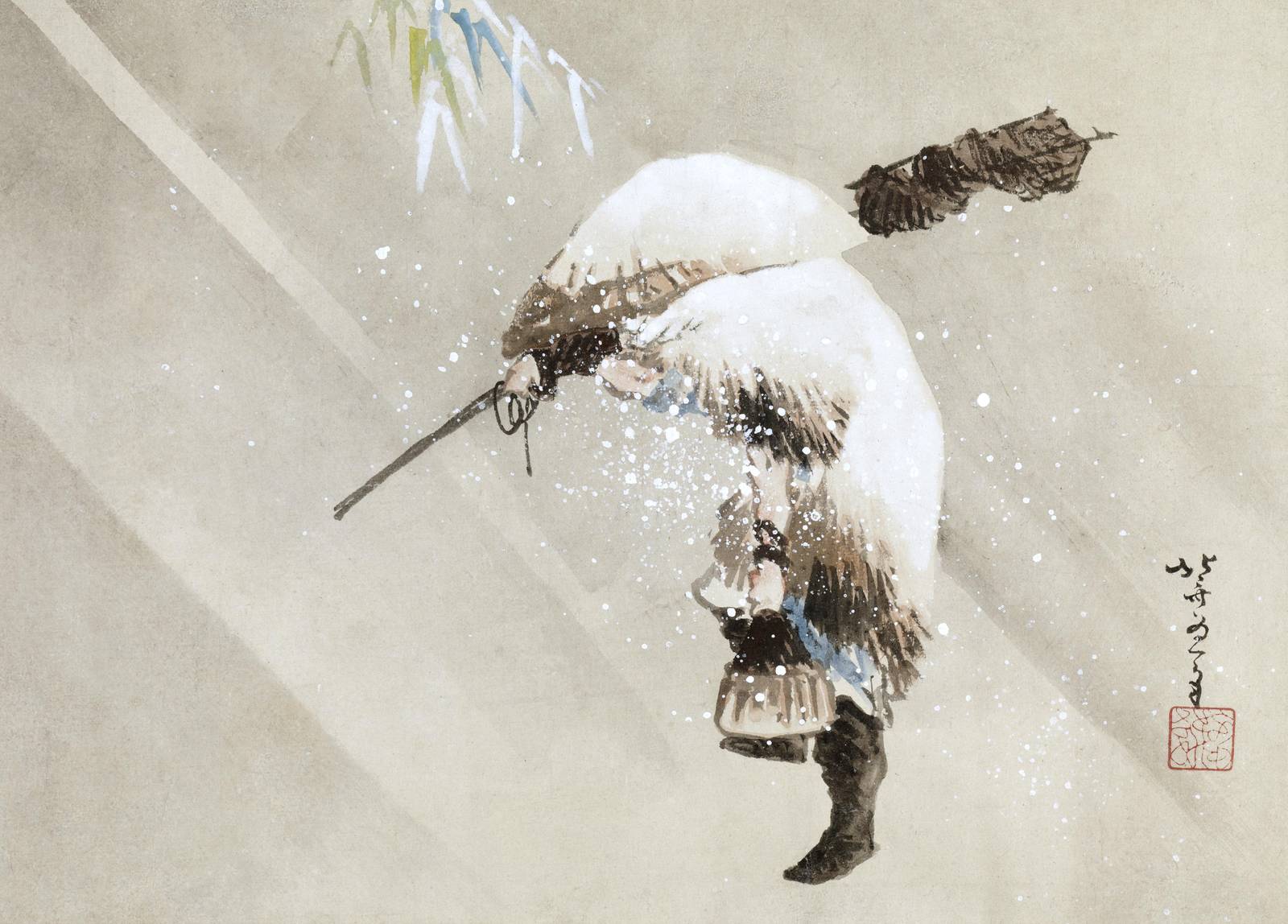 Zen Winter Walker Japanese Art Wall Art