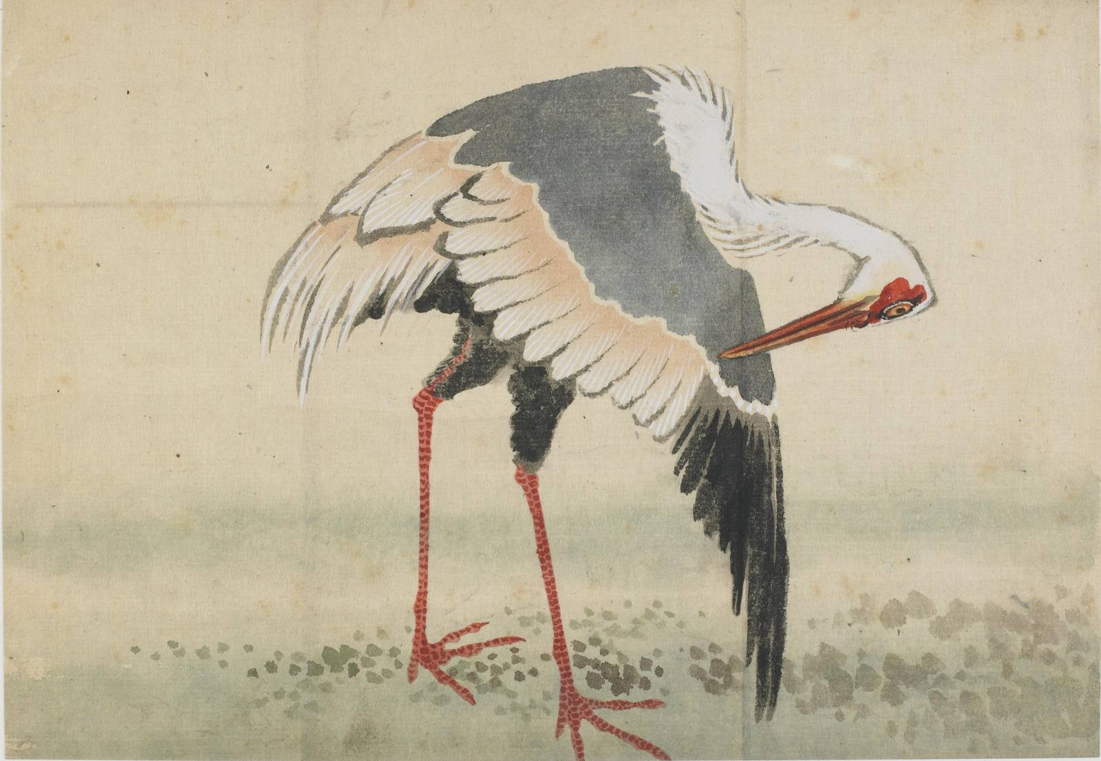 Elegant Crane Japanese Art Wall Art