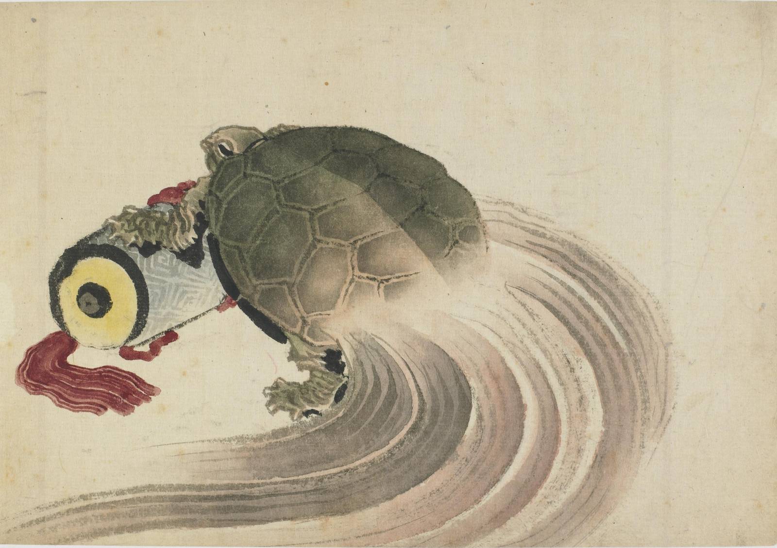 Vintage Turtle & Wave Wall Art | Japanese Art