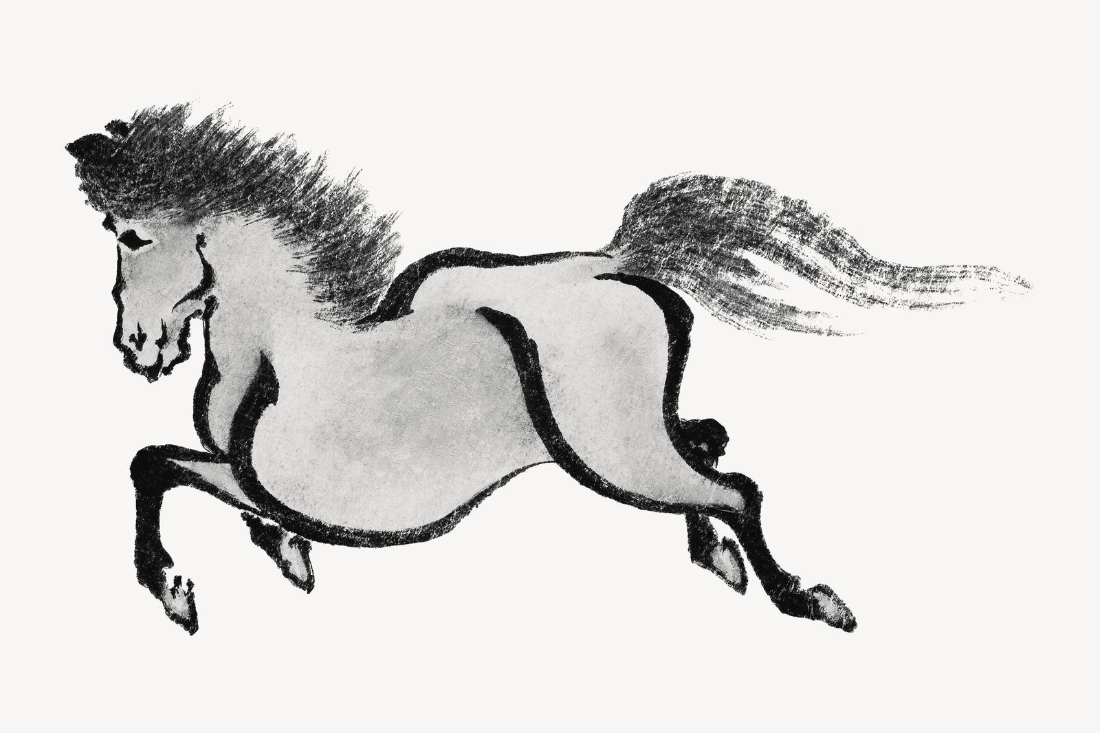 Majestic Running Horse Ink Art Wall Art